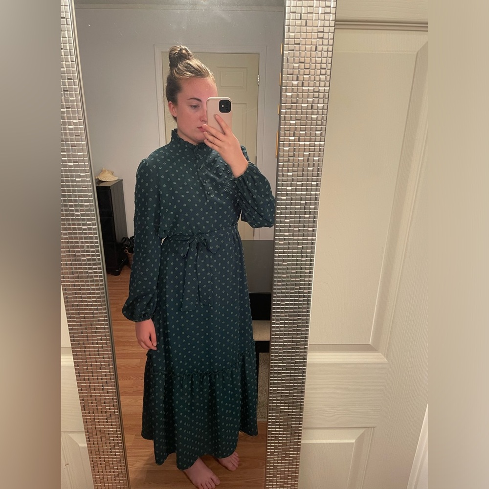Green Swiss Dot Dress